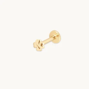 Clover Piercing Stud in Solid Gold
