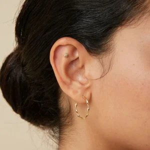 Clover Piercing Stud in Solid Gold