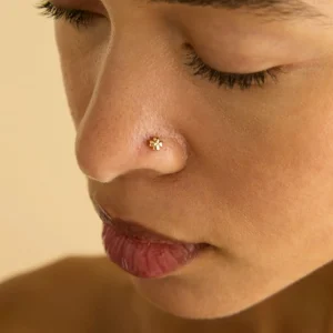 Clover Piercing Stud in Solid Gold