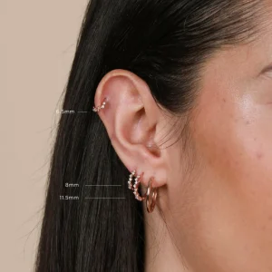 Cluster Hoop 6.5mm in Rose Gold