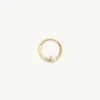 Cluster Topaz Daith Hoop in Solid Gold