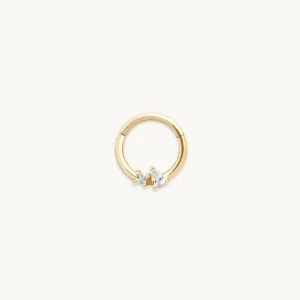 Cluster Topaz Daith Hoop in Solid Gold