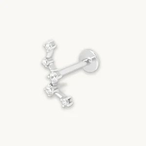 Constellation Piercing Stud in Solid White Gold