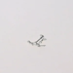 Constellation Piercing Stud in Solid White Gold
