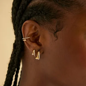 Cosmic Illusion Crystal Hoops in Gold