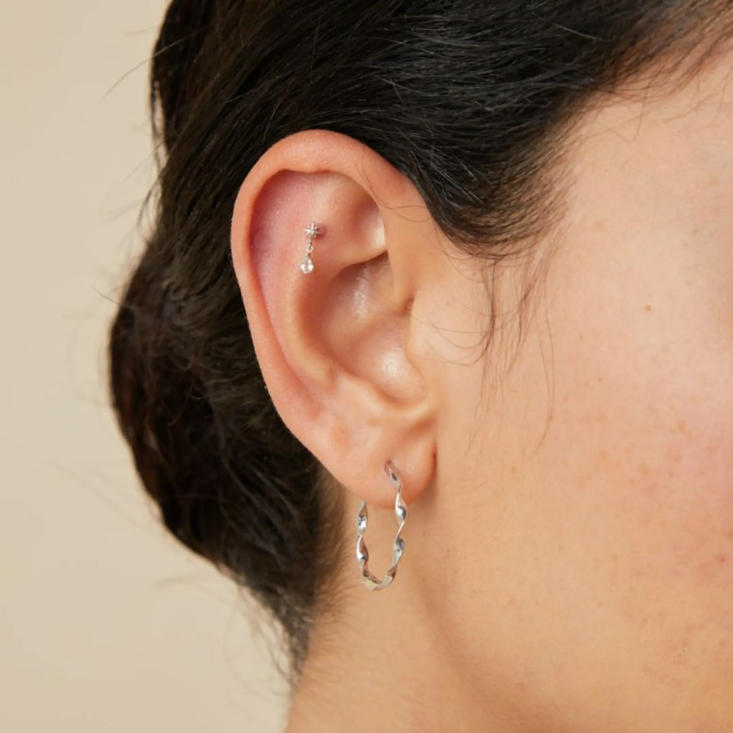 cosmic_pear_charm_piercin_1.webp Cosmic Pear Charm Piercing Stud in Solid White Gold