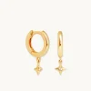 Cosmic Star Charm Huggies in Gold