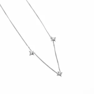 Cosmic Star Charm Necklace in Silver