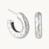 Cosmic Star Dome Hoops in Silver