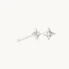 Cosmic Star Gem Stud Earrings in Silver