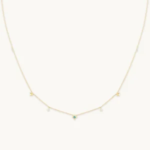 Cosmic Star Opal Charm Necklace in Solid Gold