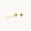 Cosmic Star Tsavorite Stud Earrings in Solid Gold