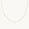 Crystal Charm Necklace in Gold