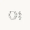 Crystal Cluster Huggies in Silver
