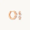 Crystal Cluster Huggies in Rose Gold