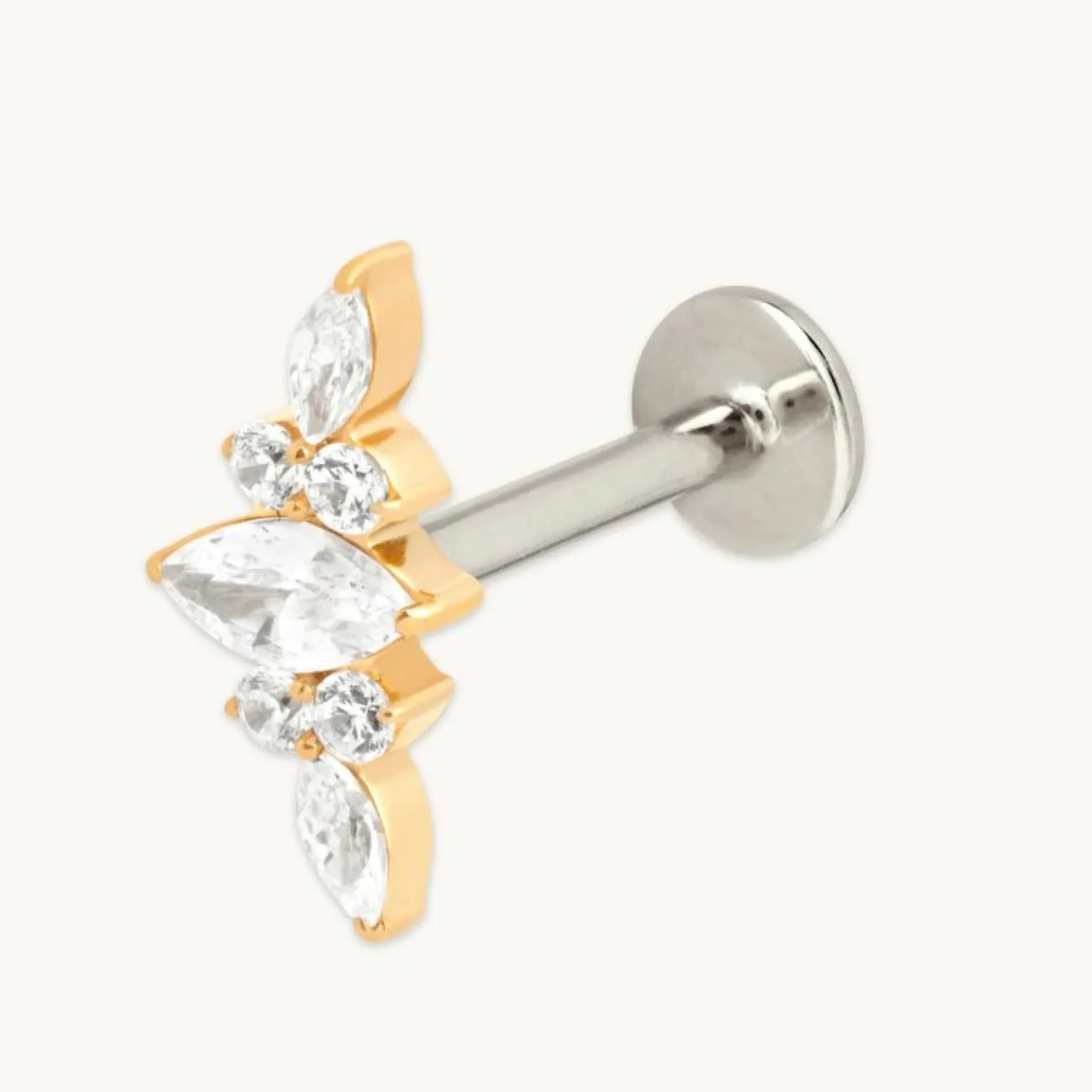crystal_cluster_titanium__0.webp Crystal Cluster Titanium Piercing Stud in Gold