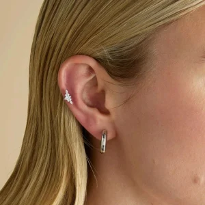 Crystal Cluster Titanium Piercing Stud in Platinum