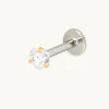 Crystal Heart Titanium Piercing Stud in Gold