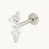 Crystal Marquise Cluster Titanium Piercing Stud in Platinum