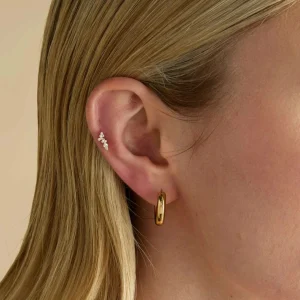 Crystal Marquise Cluster Titanium Piercing Stud in Gold