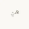 Crystal Marquise Titanium Piercing Stud in Platinum