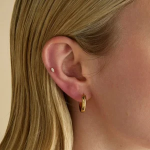 Crystal Marquise Titanium Piercing Stud in Gold