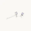 December Tanzanite Birthstone Earrings in Solid White Gold