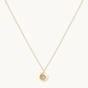 December Tanzanite Birthstone Necklace in Solid Gold