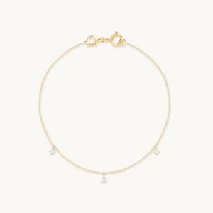 Diamond Charm Bracelet in Solid Gold