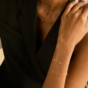 Diamond Charm Bracelet in Solid Gold