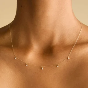 Diamond Charm Necklace in Solid Gold