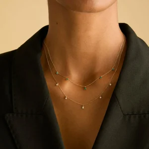 Diamond Charm Necklace in Solid Gold