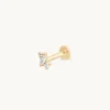 Diamond Marquise Cluster Piercing Stud in Solid Gold