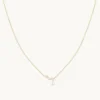 Diamond Marquise Drop Pendant Necklace in Solid Gold
