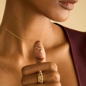 Diamond Marquise Drop Pendant Necklace in Solid Gold