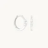 Diamond Trilogy Hoops in Solid White Gold