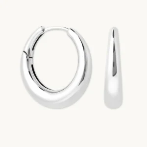 Dome Hoops in Silver