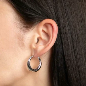 Dome Hoops in Silver