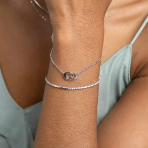 Dome Link Bracelet in Silver