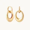 Dome Link Hoops in Gold