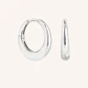 Dome Medium Hoops in Silver