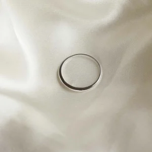 Dome Ring in Solid White Gold