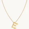 E Initial Bold Pendant Necklace in Gold