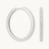 Essential Crystal Large Hoops in Silver