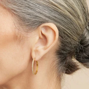Essential Crystal Large Hoops in Gold