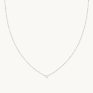 Essential Crystal Pendant Necklace in Silver