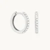 Essential Crystal Small Hoops in Silver