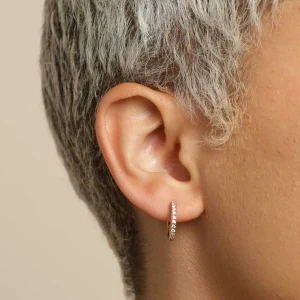 Essential Crystal Small Hoops in Gold