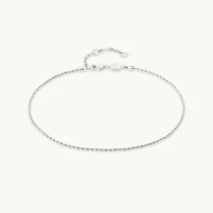 Essential Rope Chain Anklet in Silver