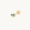 Evil Eye Alexandrite Piercing Stud in Solid Gold